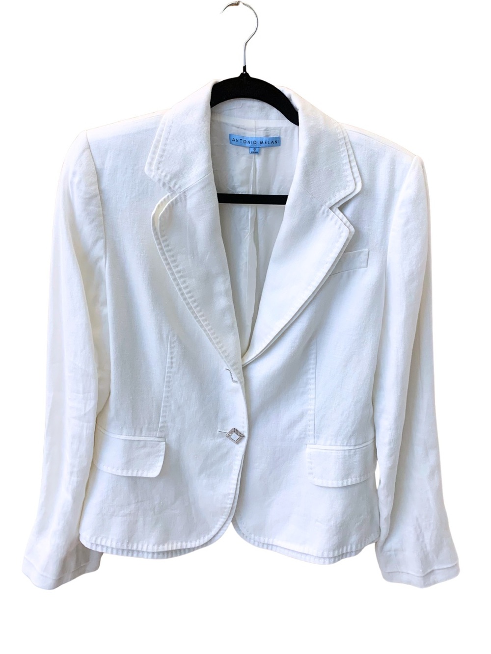 Antonio Melani White Linen Blazer Summer Capsule Feminine Old Money Quiet Luxury